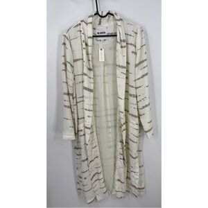 Anthropologie x BB Dakota Cream & Brown Women's Deedra DusterJacket L NWT